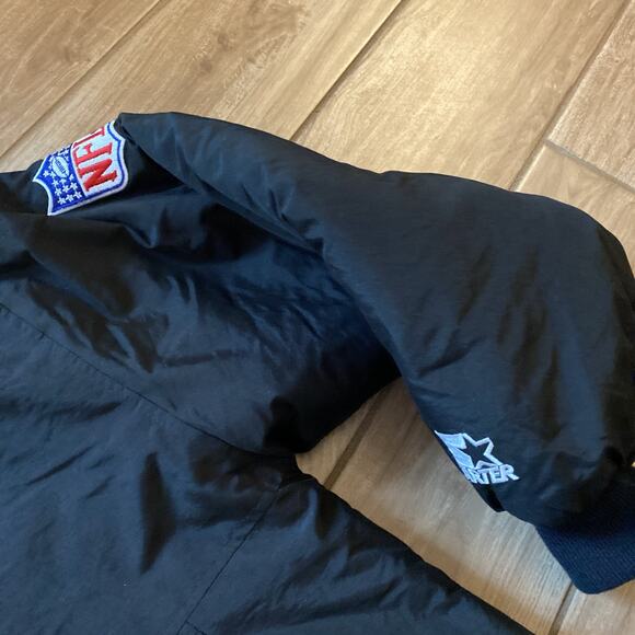 Vintage Oakland NFL LA Las Vegas Raiders Starter Football Jacket Size XL - Picture 4 of 11